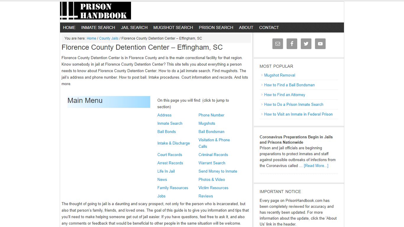 Florence County Detention Center – Effingham, SC